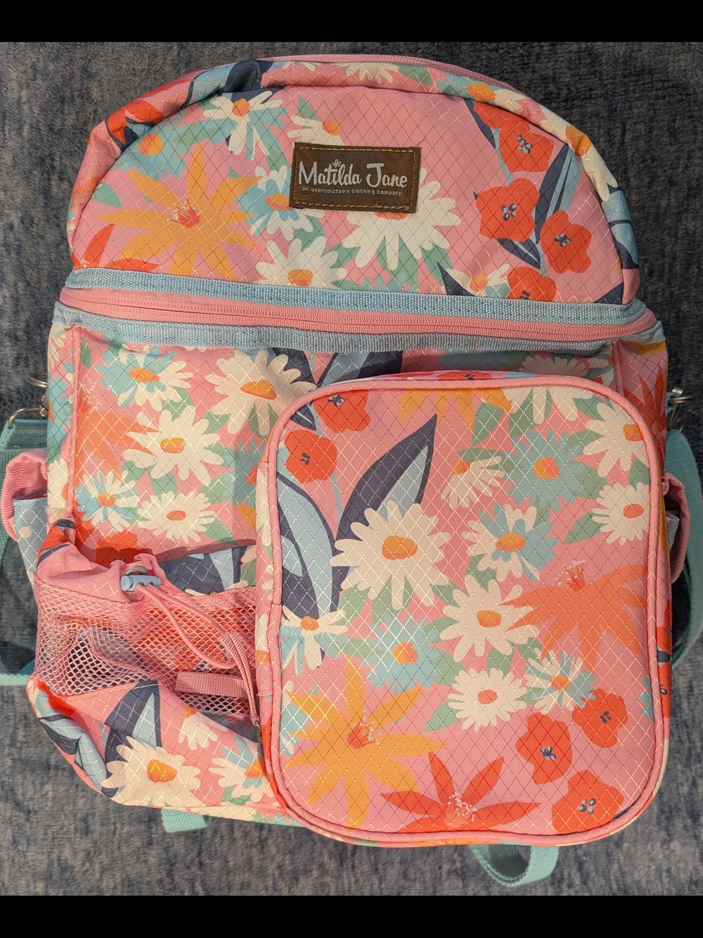 Matilda Jane Everything Packed Cooler Backpack in Pink, Blue and Coral - Picture 7 of 11